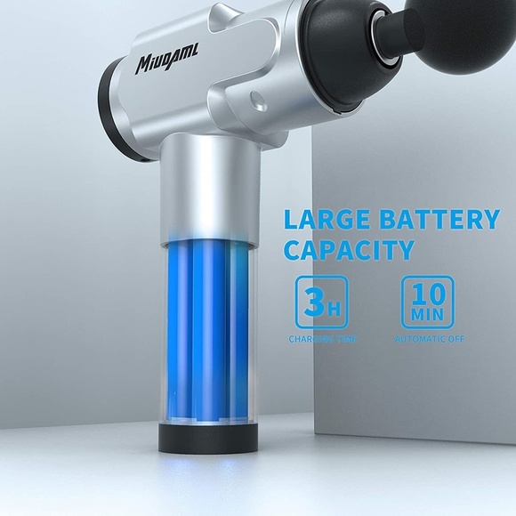 NWT Muscle Massage Gun Quiet Deep For Percussion Handheld Soreness Silver - Picture 5 of 7